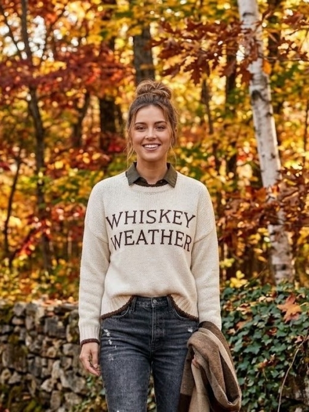 moon & madison Cream 'Whiskey Weather' Knit Sweater